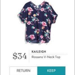 NWT Kaileigh Rossano V Neck Top
